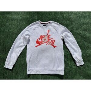 Jordan Nike Air Jumpman Classics White Infrared Long Sleeve Crewneck Size Small